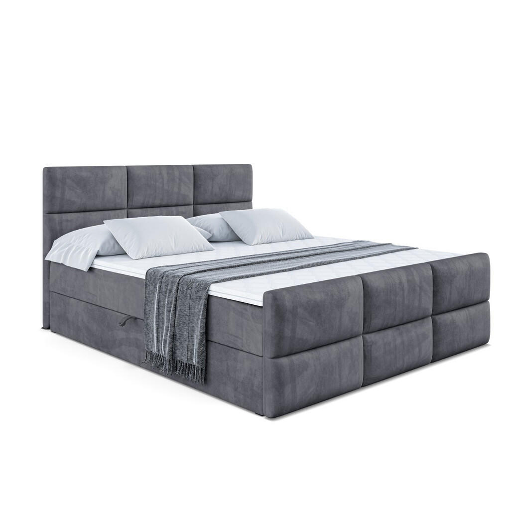 ALTDECOR AMERICKÁ postel OHIO-Z – 160 × 200 cm – H4 – tmavě šedá