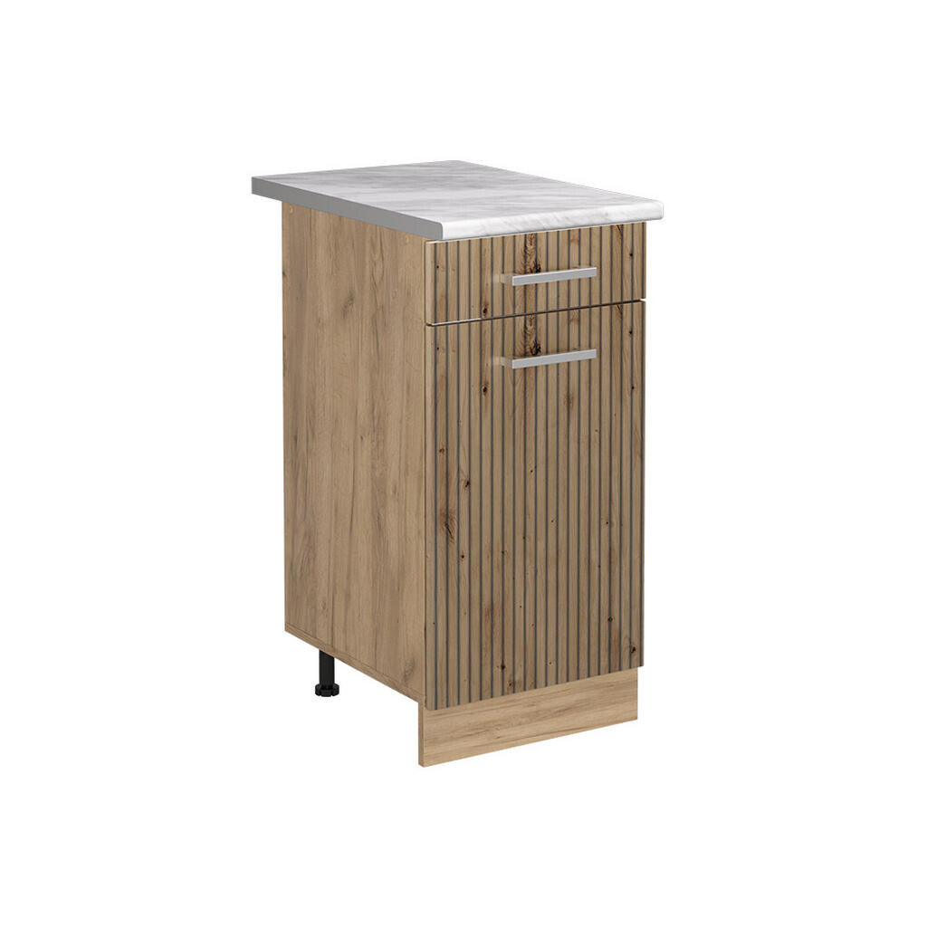 Vicco SPODNÍ SKŘÍŇKA KUCHYŇSKÉ LINKY R-Line, Řemeslný dub/Zlatý mocný dub, 40 cm pracovná doska Mramor
