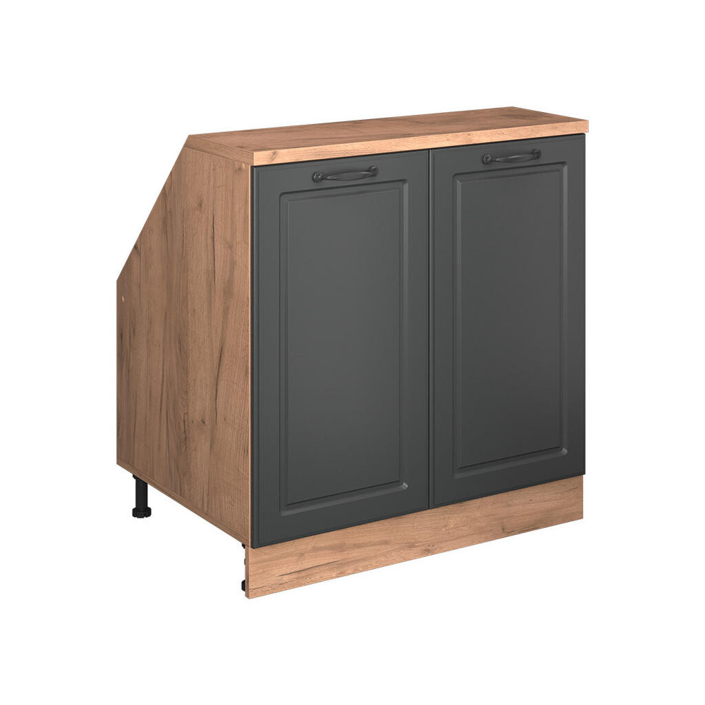 Vicco WARDROBE FOR SLOPING CEILING Rion Antracitový venkovský dům 80 x 81.6 cm se 2 dveřmi, korpus skříně hloubka 60 cm