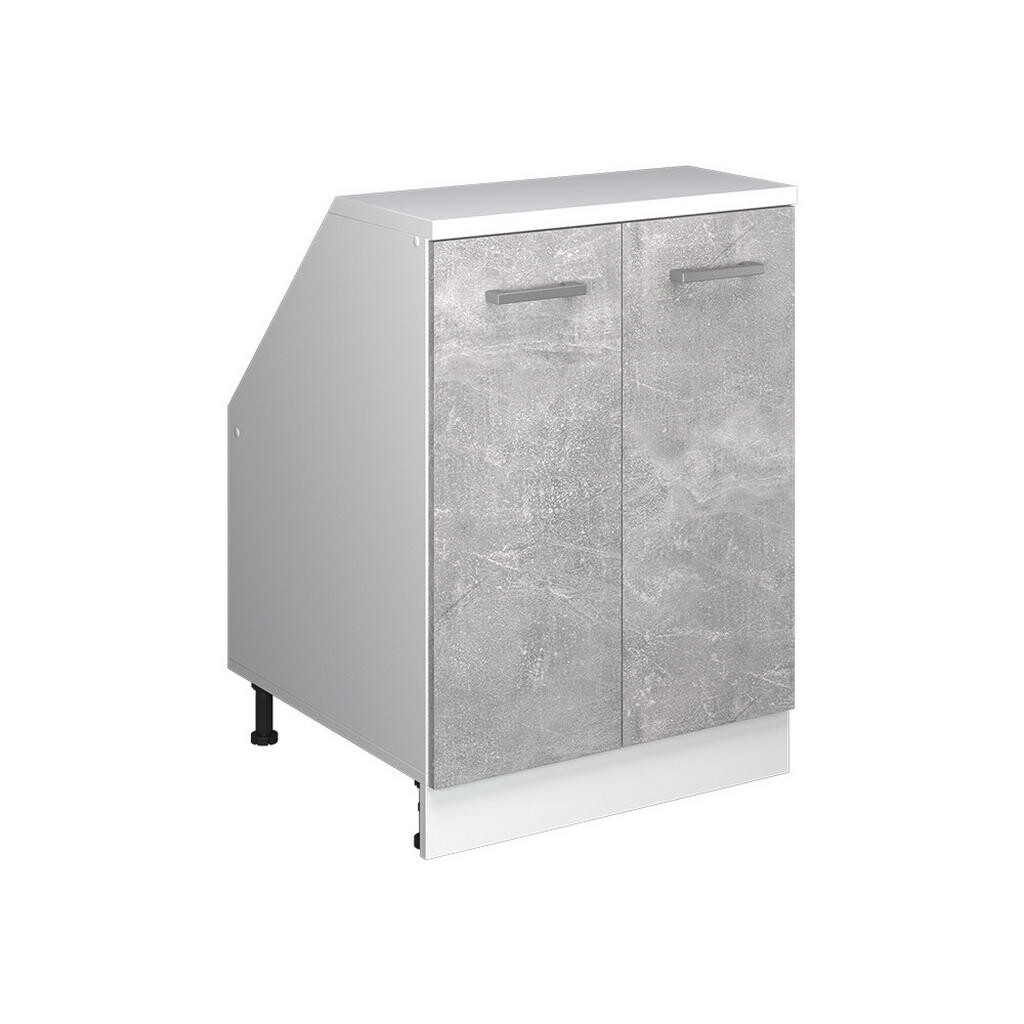 Vicco KUCHYŇSKÁ SKŘÍŇKA POD ŠIKMOU STŘECHU R-Line Beton 60 cm se 2 dveřmi, korpus skříně hloubka 60 cm