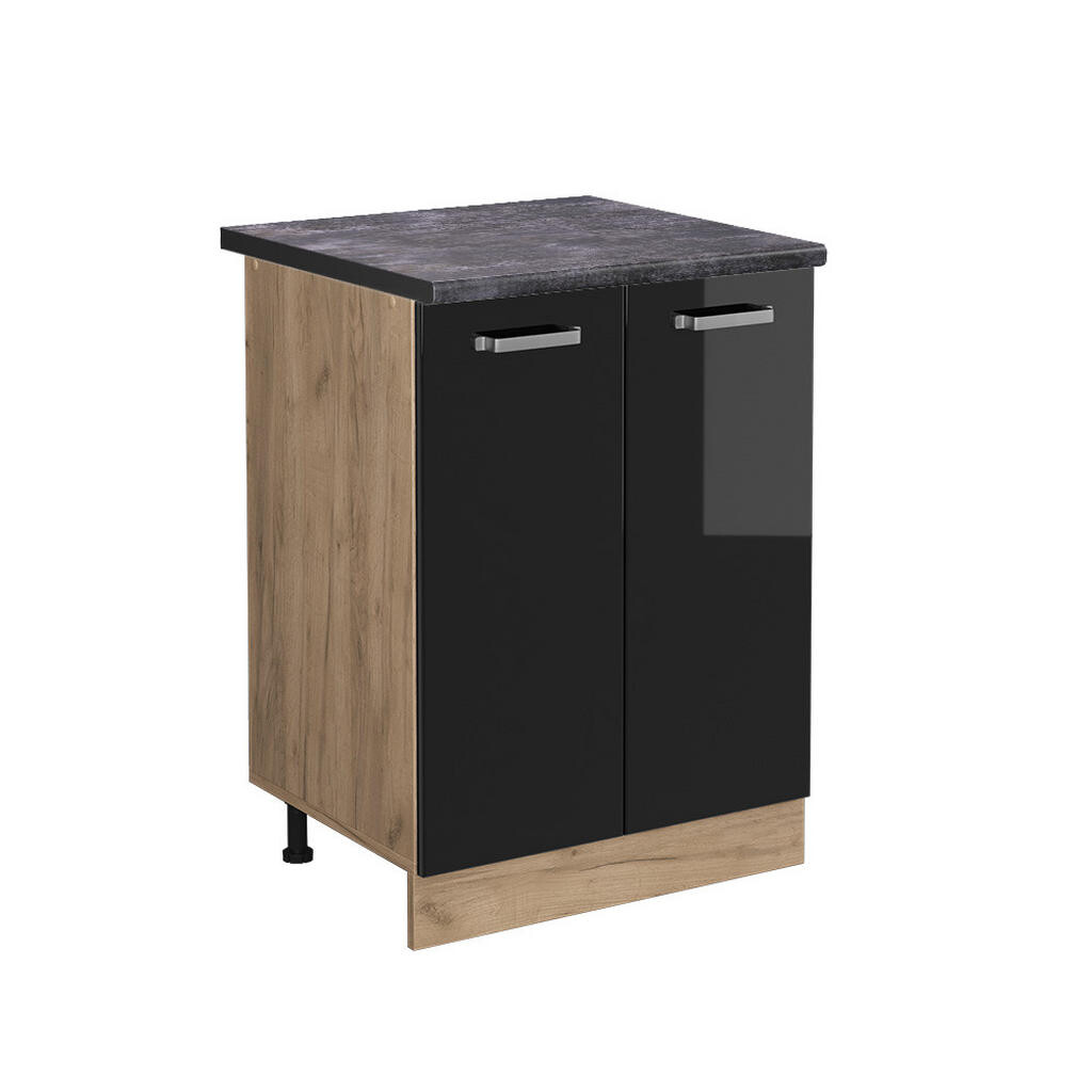 Vicco SPODNÍ SKŘÍŇKA KUCHYŇSKÉ LINKY R-Line Černý vysoký lesk 60 cm , PD Antracit