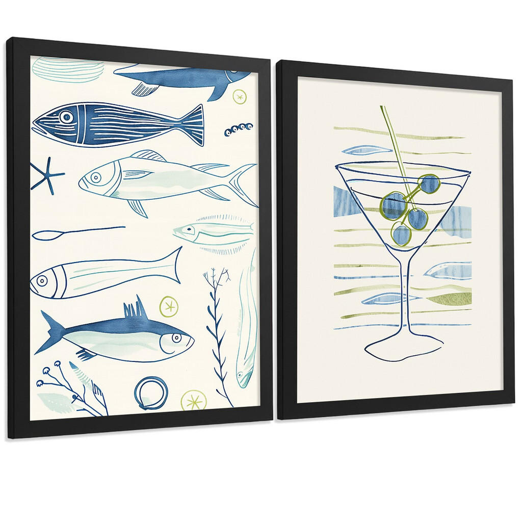 Nacnic PLAKAT Sada 2 Martini A3 Černý rám