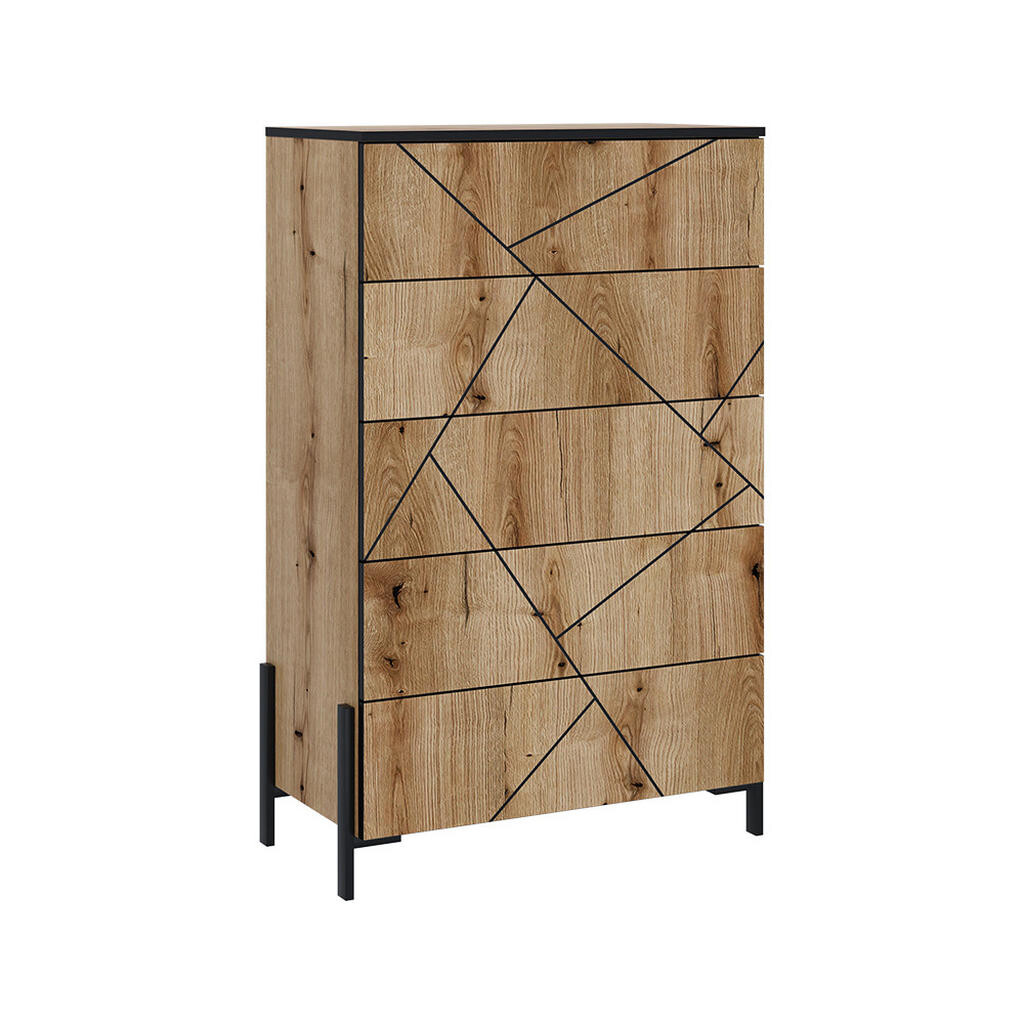 Vicco KREDENC Hatto Dub 78 x 120 cm s 5 zásuvkami