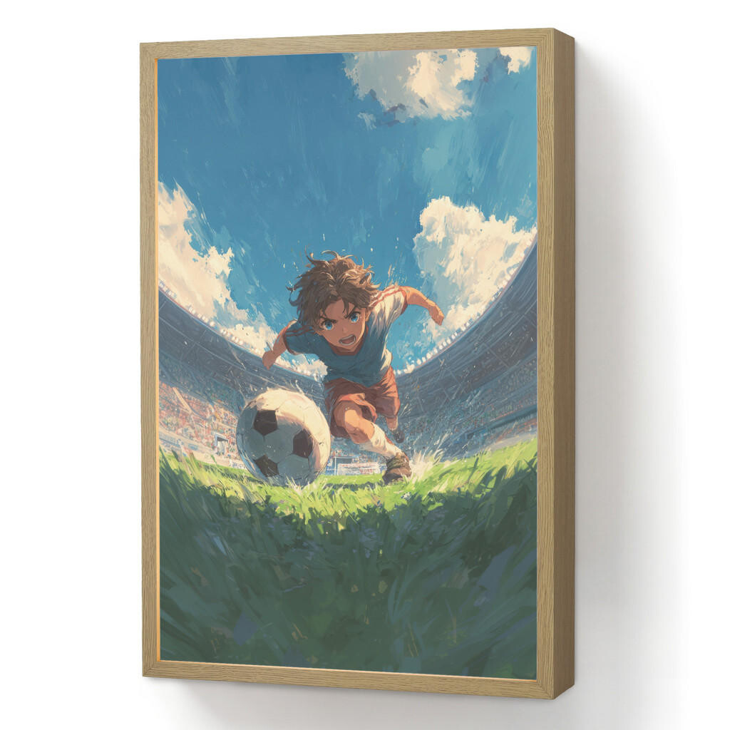 OnlyWow NÁSTĚNNÁ LAMPA S AKUMULÁTOREM Stadion - Fotbalista - Míč 40x60 cm