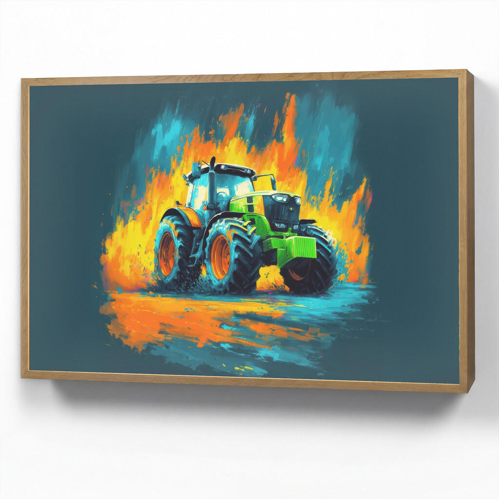 OnlyWow DOBÍJECÍ NOČNÍ LAMPIČKA Abstrakt - Traktor - Zelený 100x70 cm