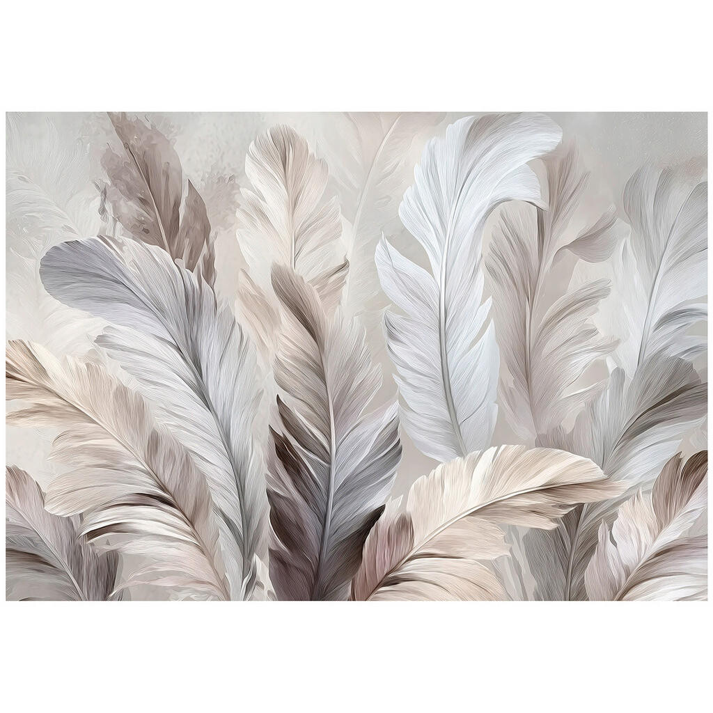 Wallarena FOTOTAPETA peří abstraktní béžová 150x105 cm