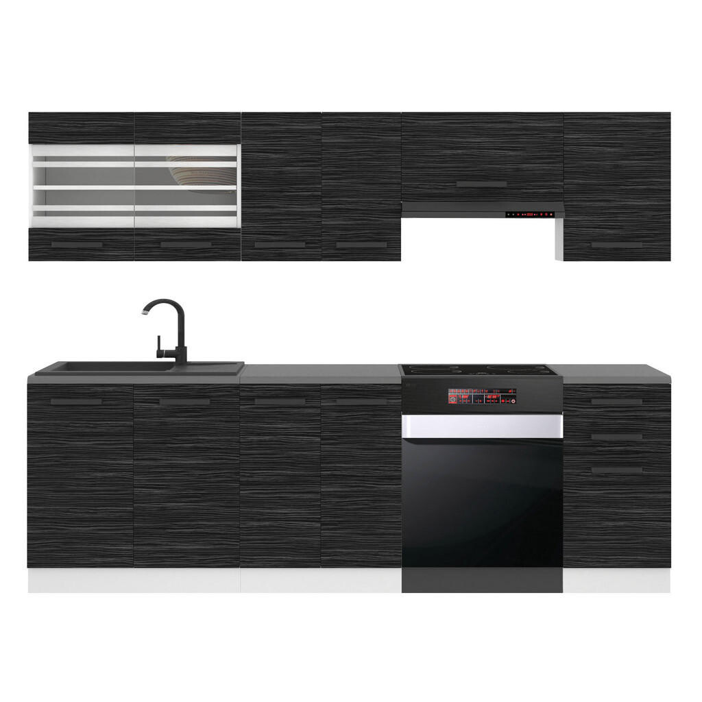 B BELINI GROUP KUCHYŇSKÁ LINKA Lily 240 cm, s pracovními deskami, Královský eben