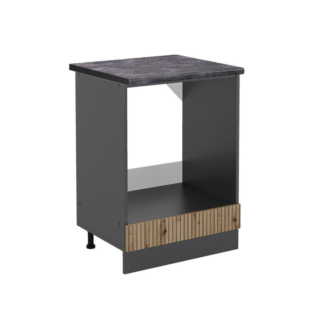 Vicco SKŘÍŇKA NA VESTAVĚNOU TROUBU R-Line Řemeslný dub 60 cm , PD Antracit