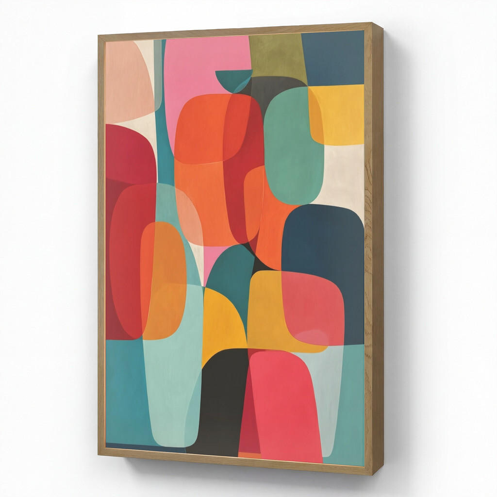 OnlyWow NÁSTĚNNÁ LAMPA S AKUMULÁTOREM Tvary - barevné - abstraktní - letadla 60x90 cm