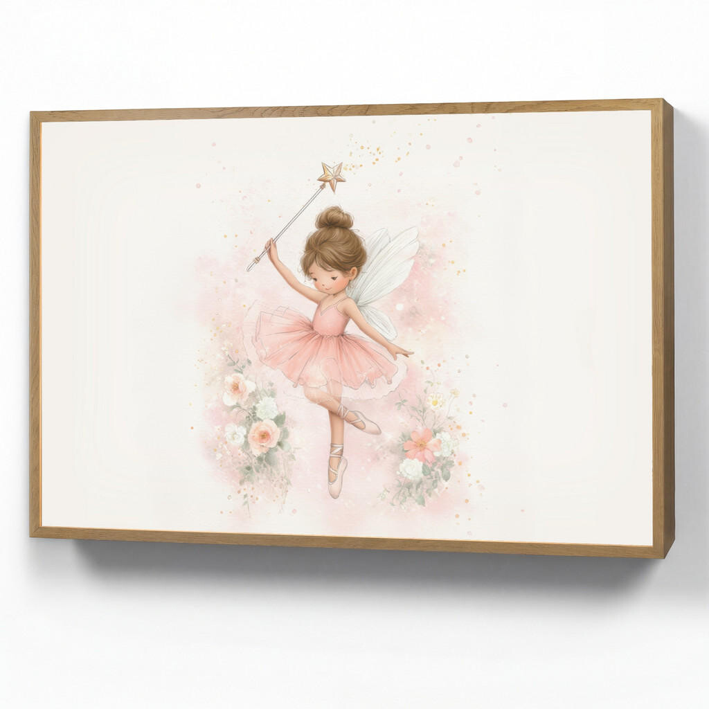 OnlyWow NÁSTĚNNÁ LAMPA S AKUMULÁTOREM Baletka - Víla - Květiny - Růžová 100x70 cm