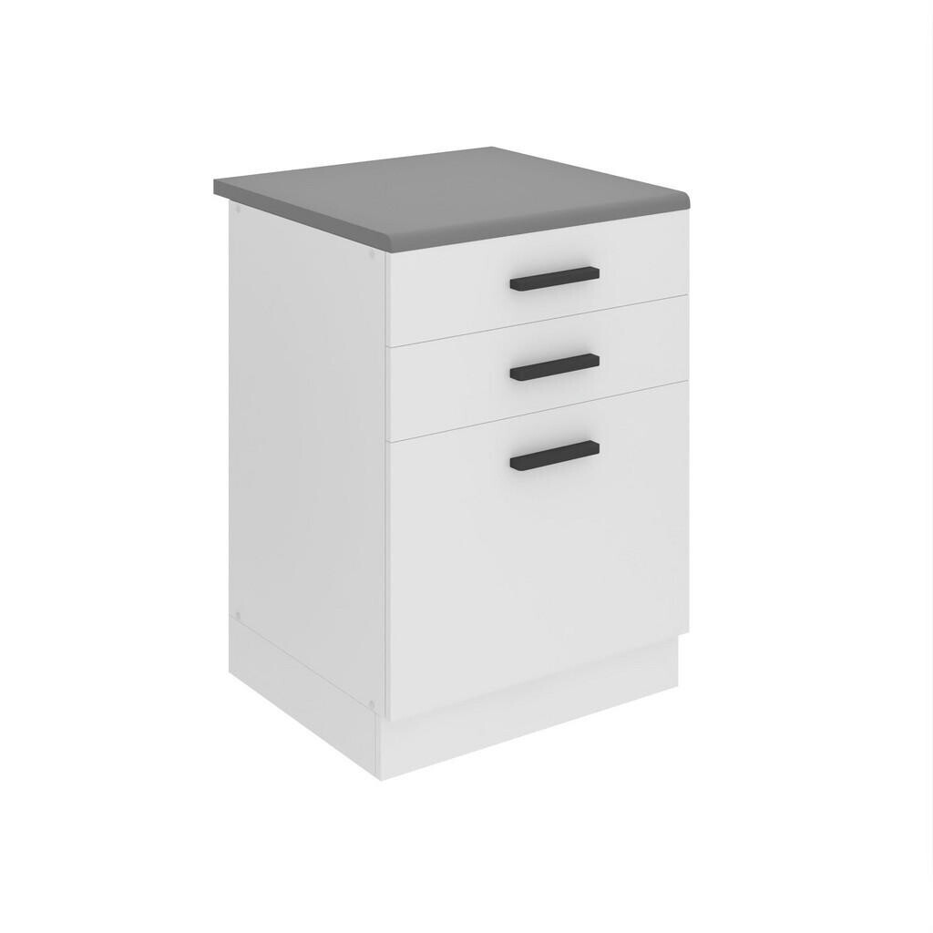 B BELINI GROUP KUCHYŇSKÁ SPODNÍ SKŘÍŇKA 60 cm SDSZ, s pracovní deskou, se zásuvkami, Bílá matná