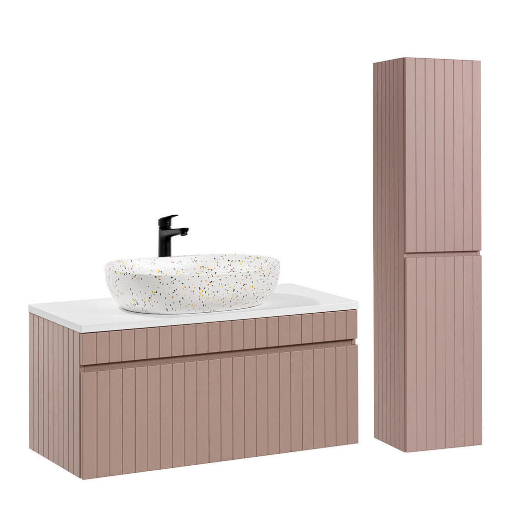Petits-meubles KOUPELNOVÝ NÁBYTEK 100.4cm Zelie 2er-Set Rose