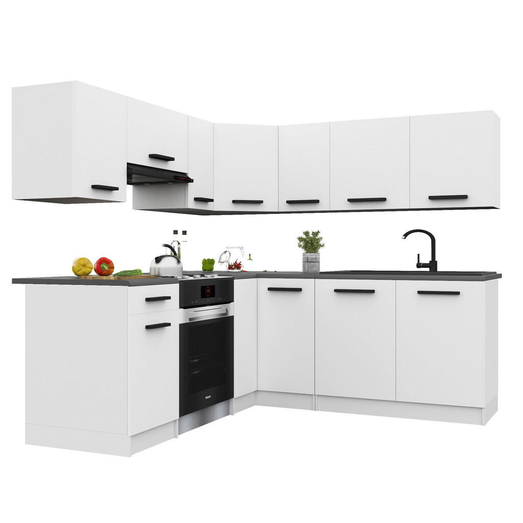 B BELINI GROUP KUCHYŇSKÁ LINKA Italia 6 360 cm, s pracovními deskami, Bílá matná