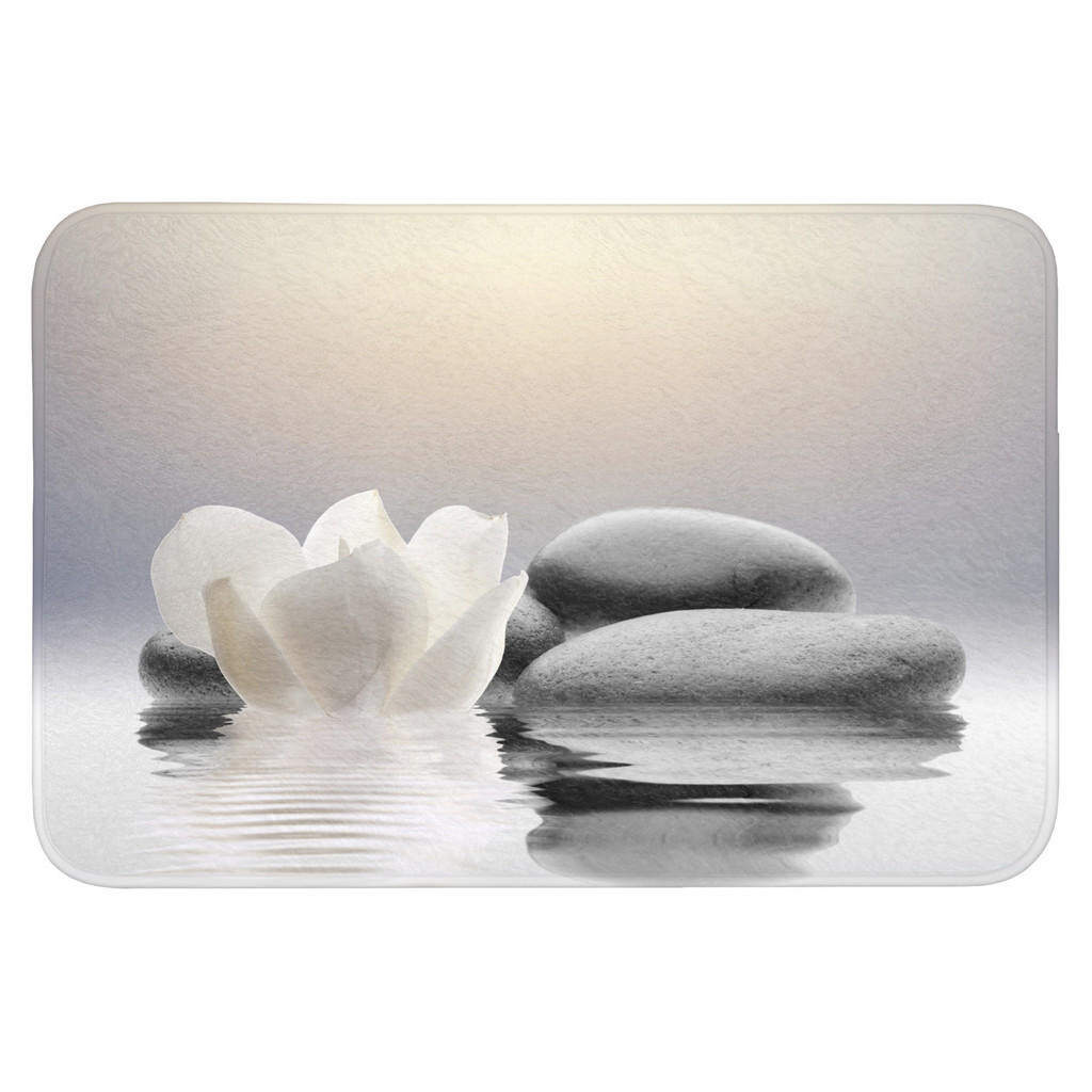 OnlyWow WC PŘEDLOŽKA Kameny - Lotos - Bílý - Voda - Zen 90x60 cm