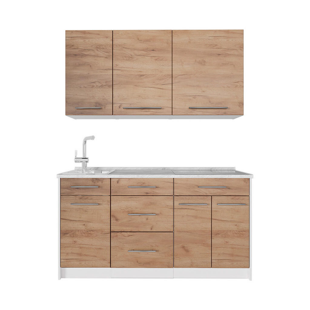 Vicco JEDNOTKOVÁ KUCHYNĚ Fame-Line, Zlatý mocný dub, 150 cm, PD Mramor
