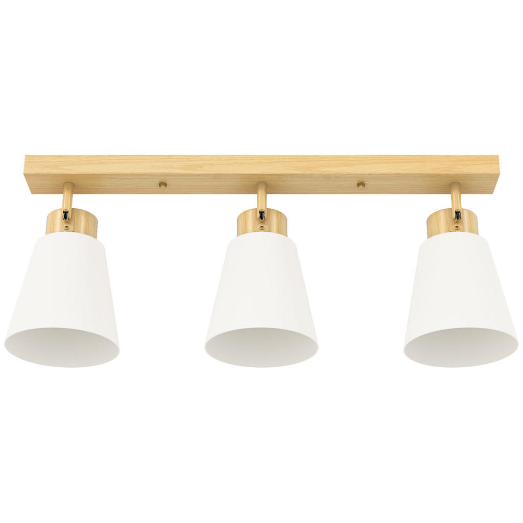HOMCOM STROPNÍ lampa ocel sklo přírodní dřevo