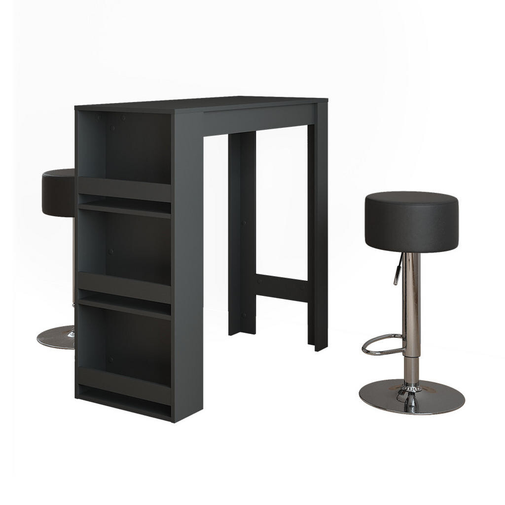 Vicco STOJACÍ BAROVÝ STŮL SE ŽIDLEMI Repose Antracit 45 x 110 cm se 2 barovými stoličkami