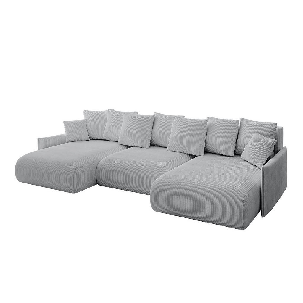 ALTDECOR SEDACÍ SOUPRAVA s funkcí lůžka a úložným prostorem pod postelí ONESK-U-v1 317x177x72 šedá manšestrová látka