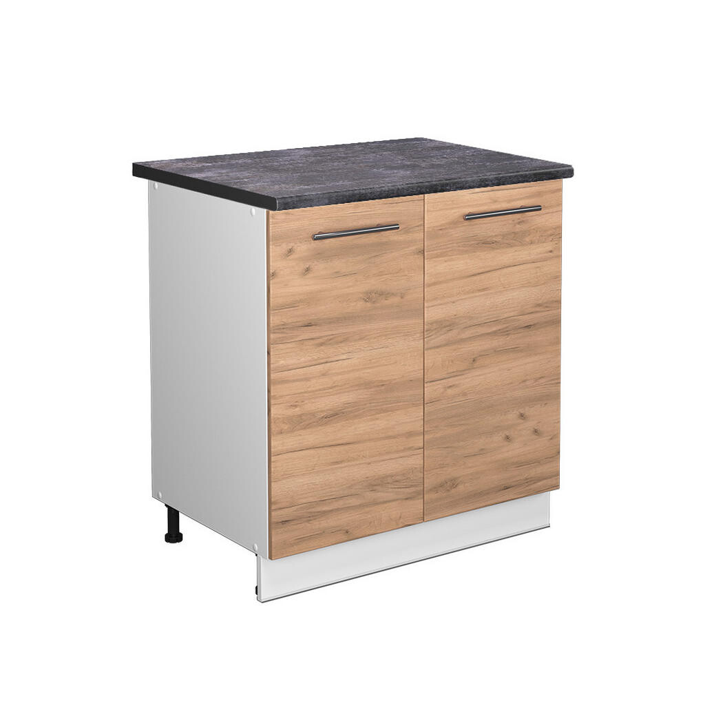 Vicco SPODNÍ SKŘÍŇKA KUCHYŇSKÉ LINKY Fame-Line, Zlatý mocný dub/Bílá, 80 cm pracovná doska antracitová