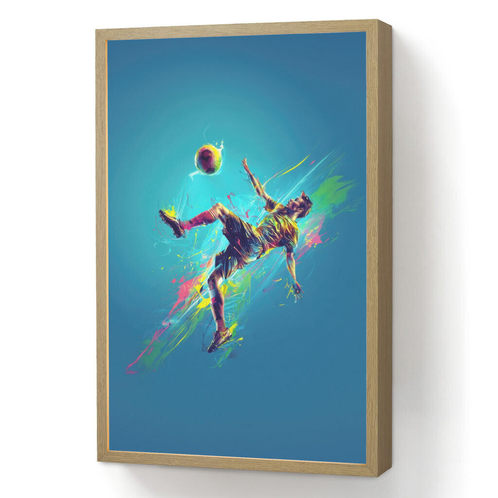 OnlyWow DOBÍJECÍ NOČNÍ LAMPIČKA Fotbalista - Stříkající barva - Barevné - Míč 40x60 cm