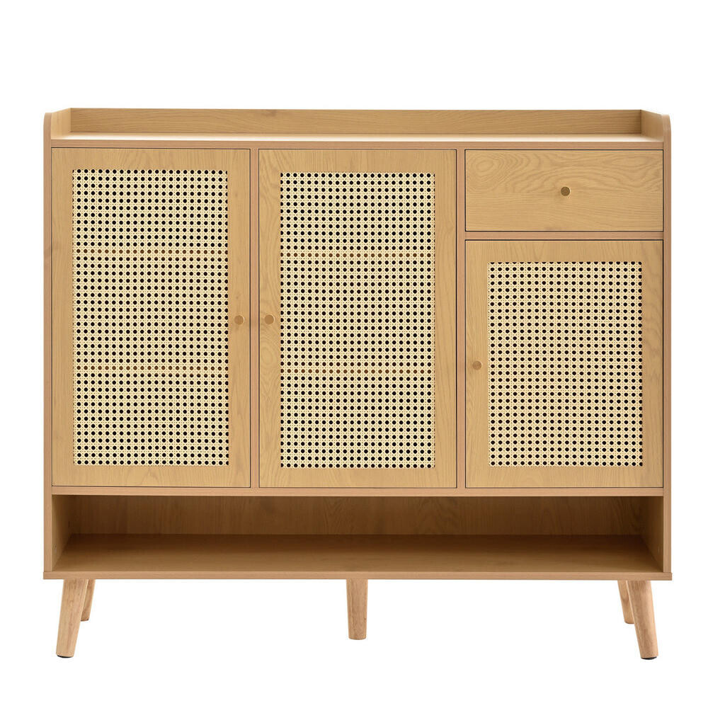 OKWISH BOTNÍK 120/35/106 cm přírodní z dřevotřísky se 3 dvířky a zásuvkou
