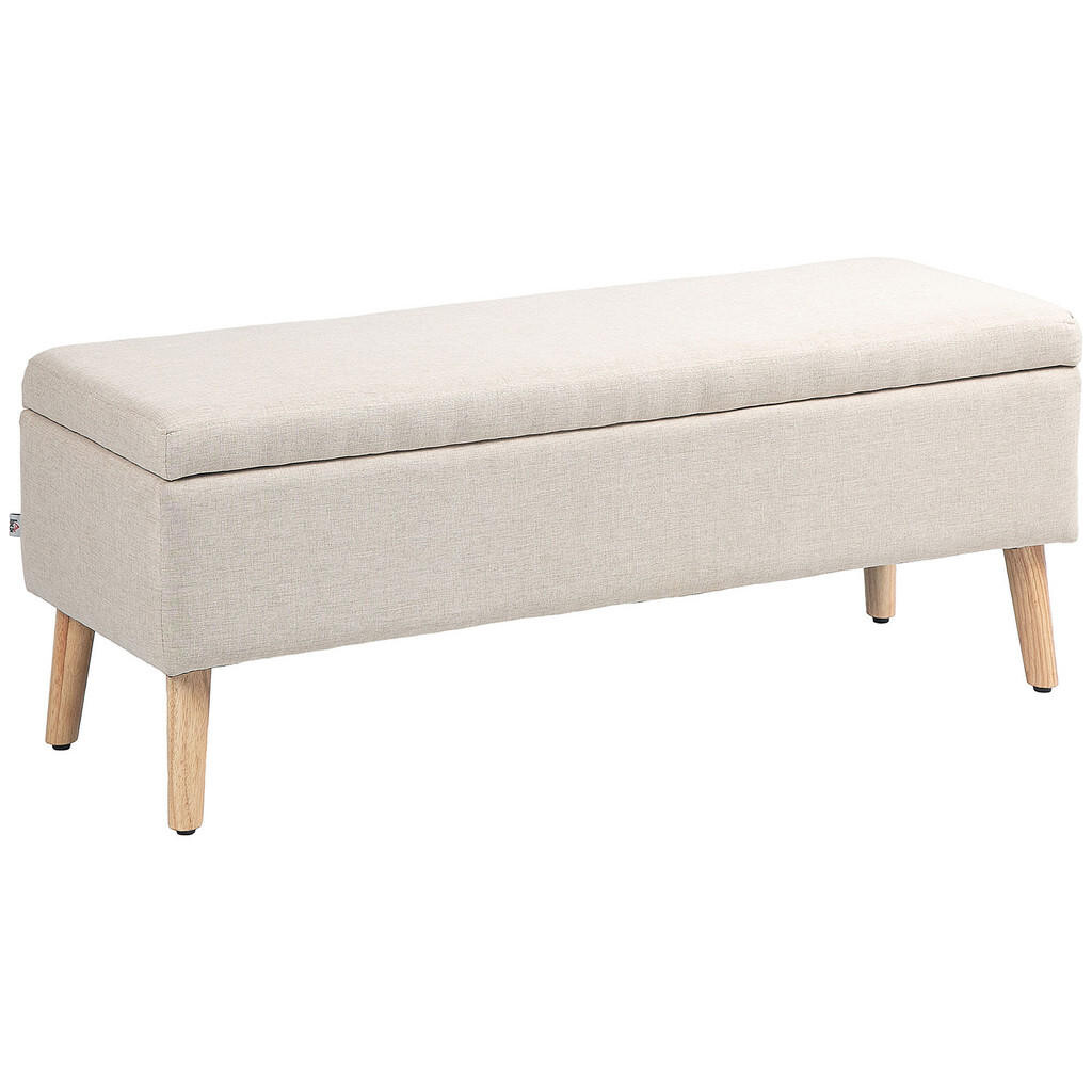 HOMCOM LAVIČKA S ÚLOŽNÝM PROSTOREM scandinavia polyester dřevo béžová
