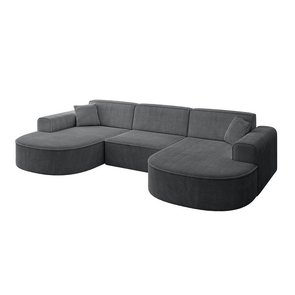 ALTDECOR SEDACÍ souprava MARI-U1 – 303 × 171 × 79 cm, tmavě šedý manšestr