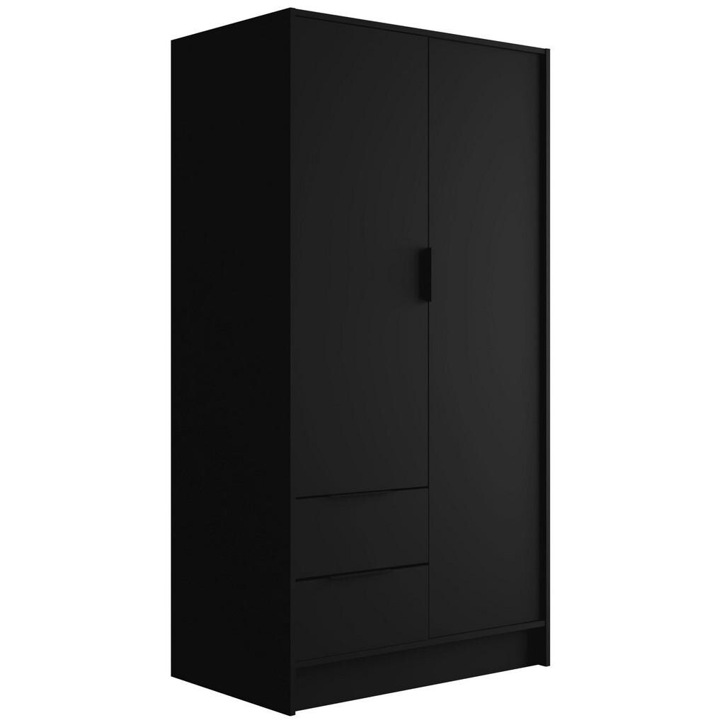 ALTDECOR ŠATNÍ SKŘÍŇ s křídlovými dveřmi KOLIN 100x200 cm černá