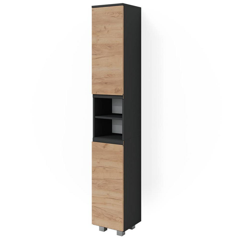 Vicco KOUPELNOVÁ SKŘÍŇKA J-Shape Šedá 30 x 190 cm