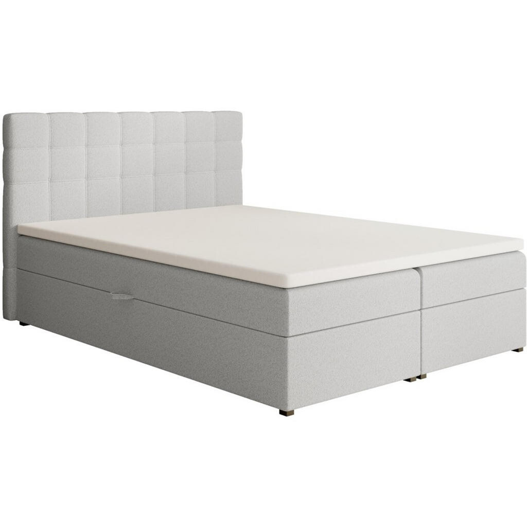 Beautysofa ČALOUNĚNÁ postel Topiq I 144/203/103, světle šedá, bouclé látka