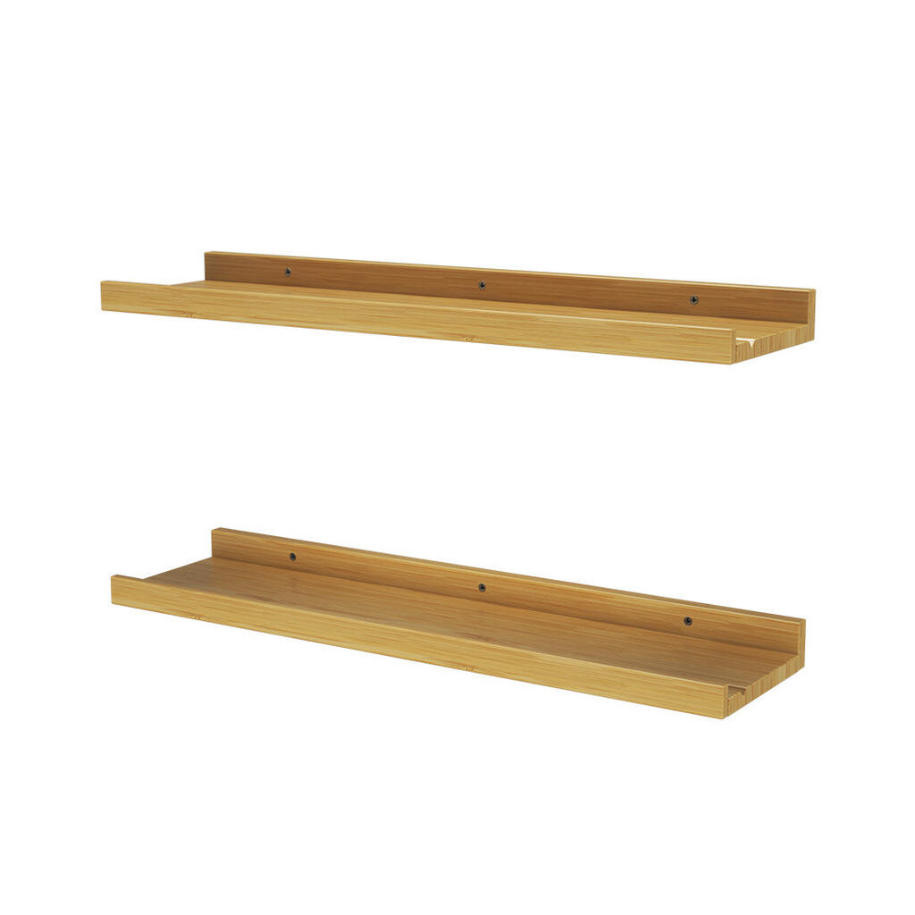 Vicco NÁSTĚNNÁ POLICE Linus Přírodní dřevo 60 x 4 cm Sada 2 kusů