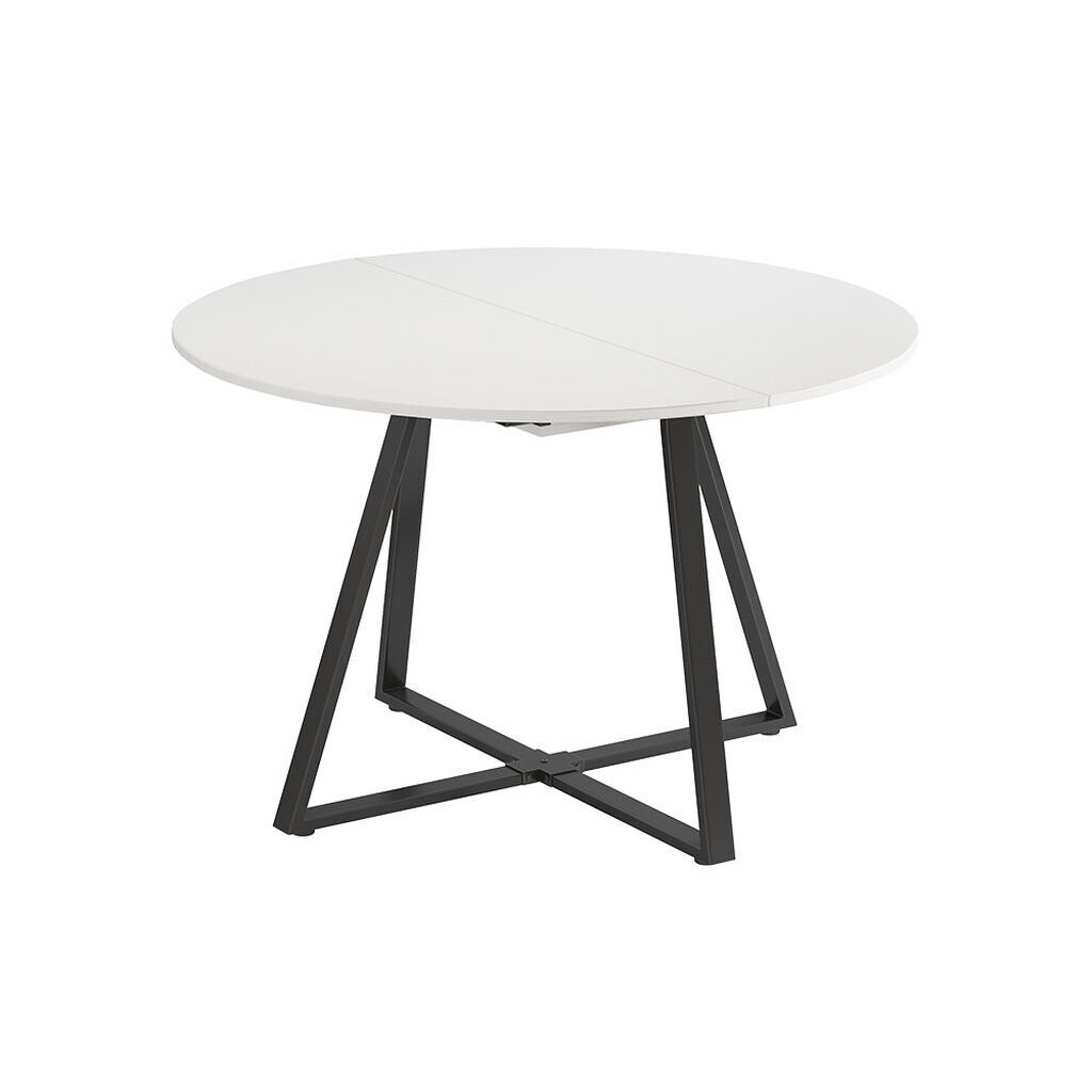 Vicco JÍDELNÍ STŮL Loyd, Bílá/Černá, 120-160 x 120 cm rozšiřitelný