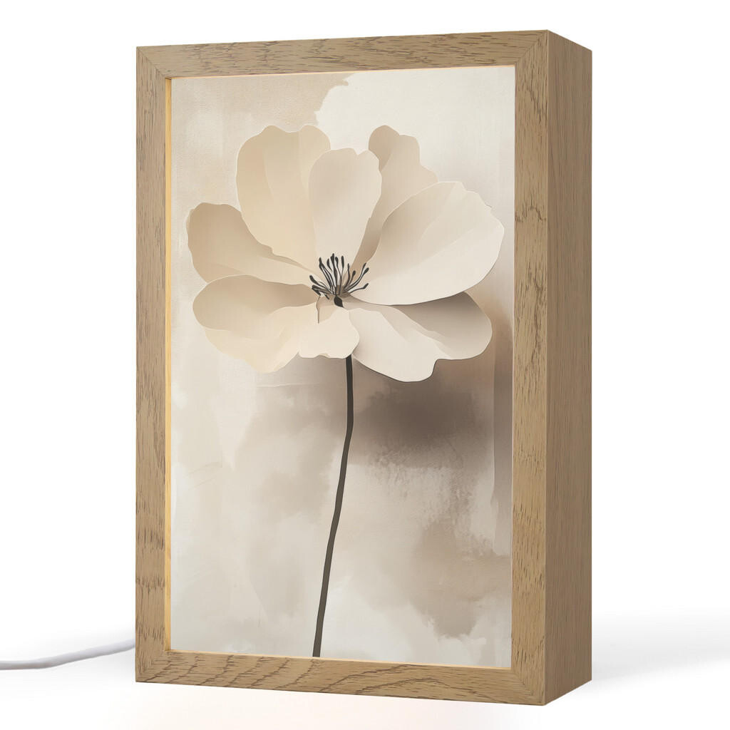 OnlyWow STOLNÍ LAMPA Květina - béžová - barva - stín 20x30 cm