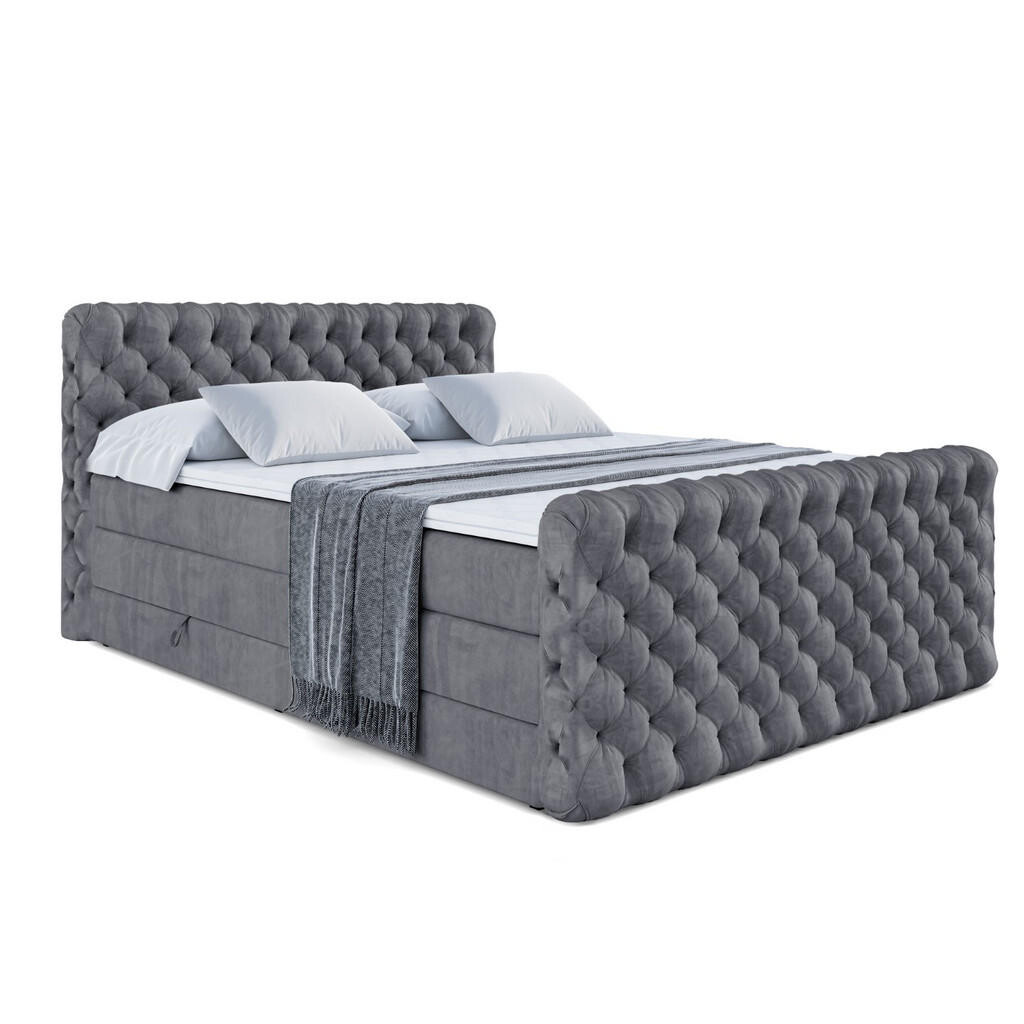 ALTDECOR POSTEL boxspring BOXI8-Z KING – 120 × 200 – H3/H4 – tmavě šedá