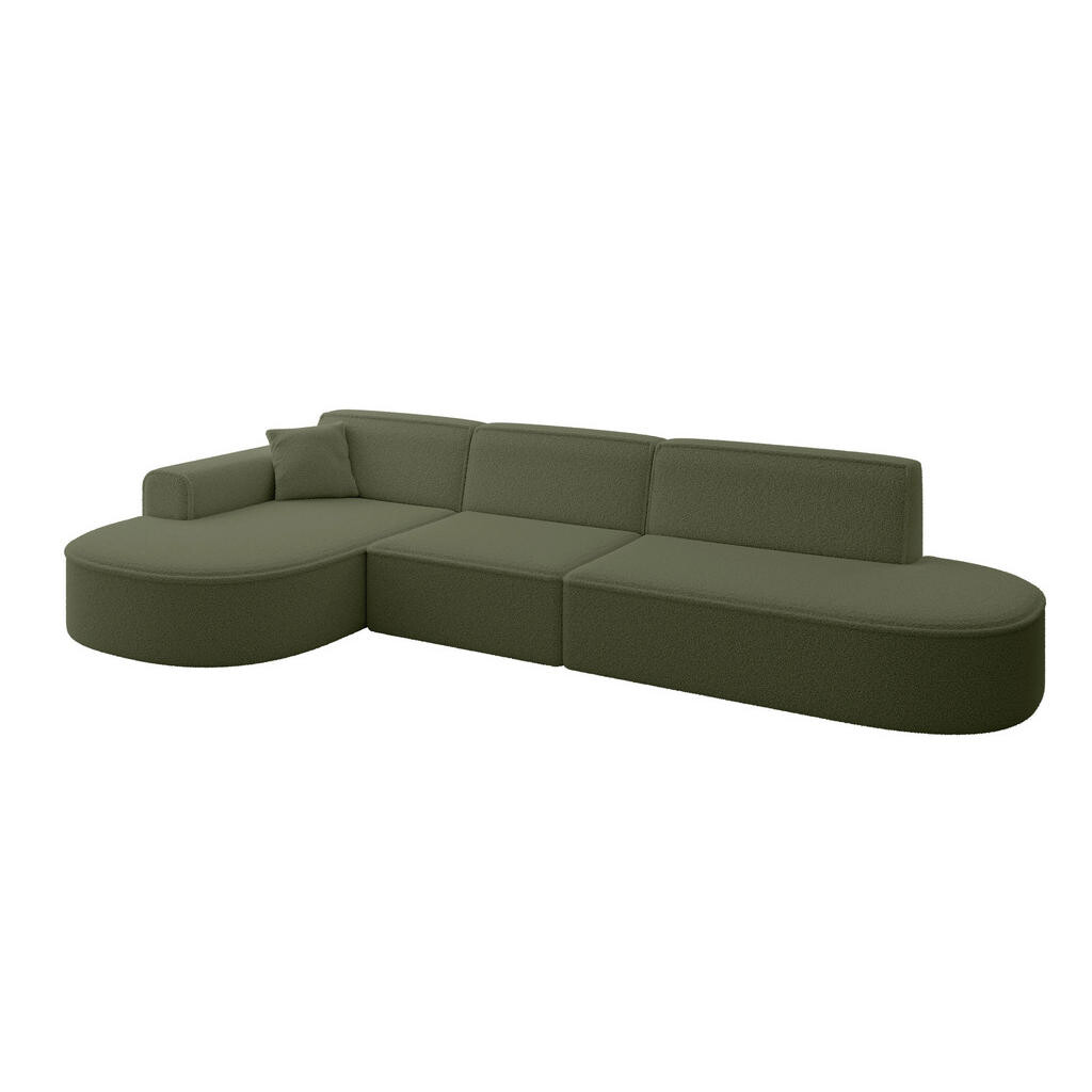 ALTDECOR ROHOVÁ SEDACÍ SOUPRAVA s otomanem vlevo MARI-L2 – 328 x 171 x 79 cm, zelená buklé