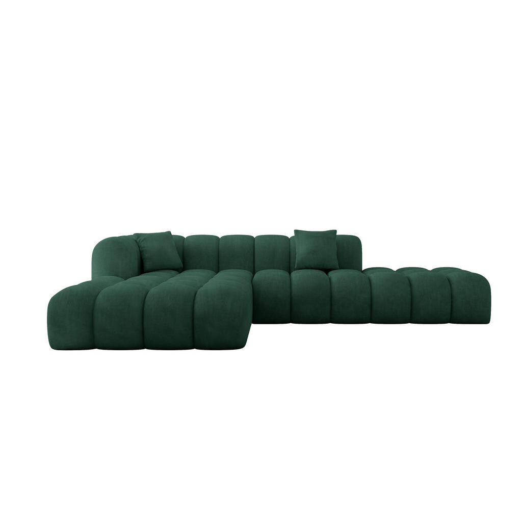 ALTDECOR ROHOVÁ SEDAČKA s otomanem vlevo OLEA-L2 - 289x176x71 cm tmavě zelená