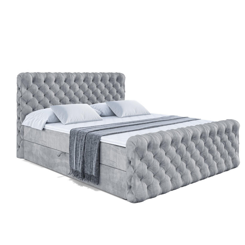 ALTDECOR AMERICKÁ postel BOXI8-Z – 200 x 200 cm – H3 – šedá