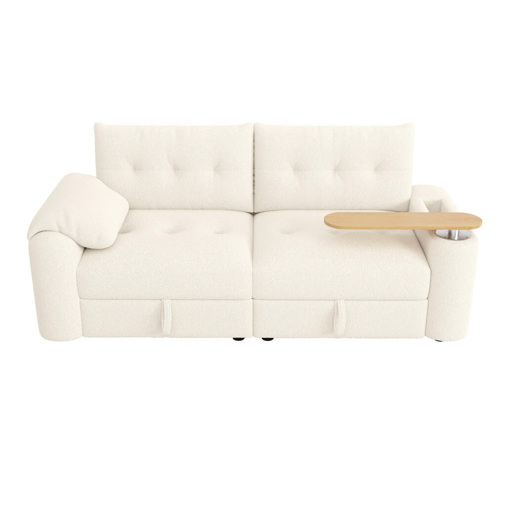 Urban Meuble 3 MÍSTNÁ POHOVKA teddy béžová, modulární 207 cm s odkládacím stolkem
