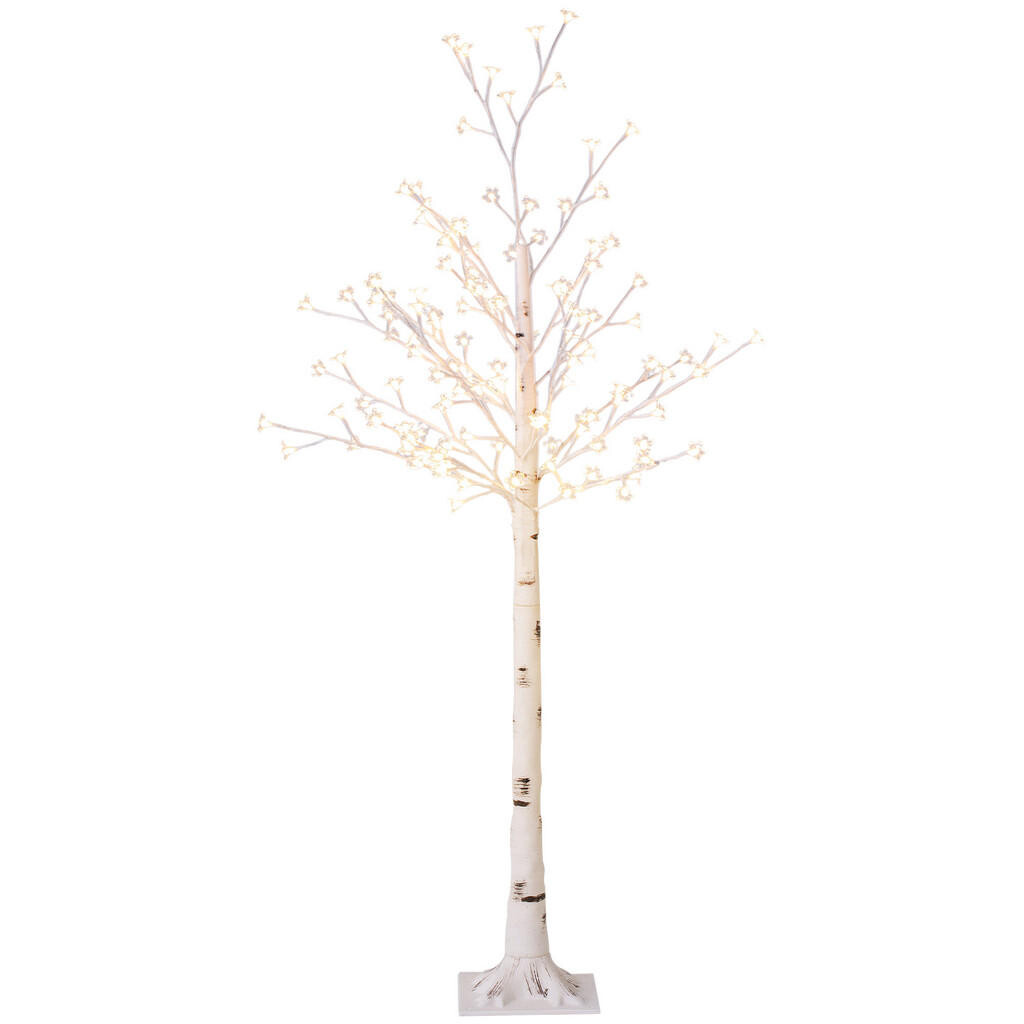 HOMCOM LED strom, 150 cm světelný strom, třešeň se 120 LED diodami, 3 stupně jasu