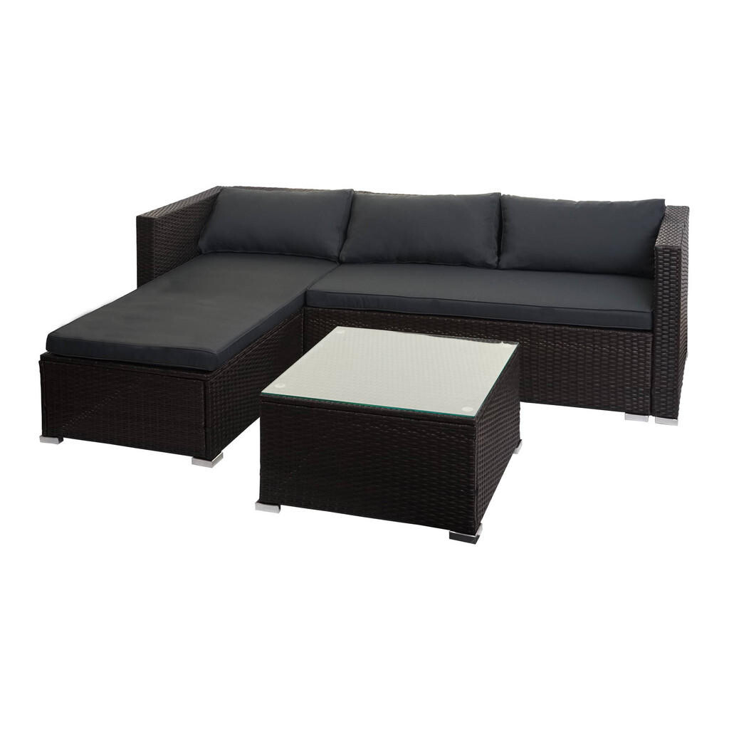 MCW POLY-RATTAN SADA Hnědá, šedá