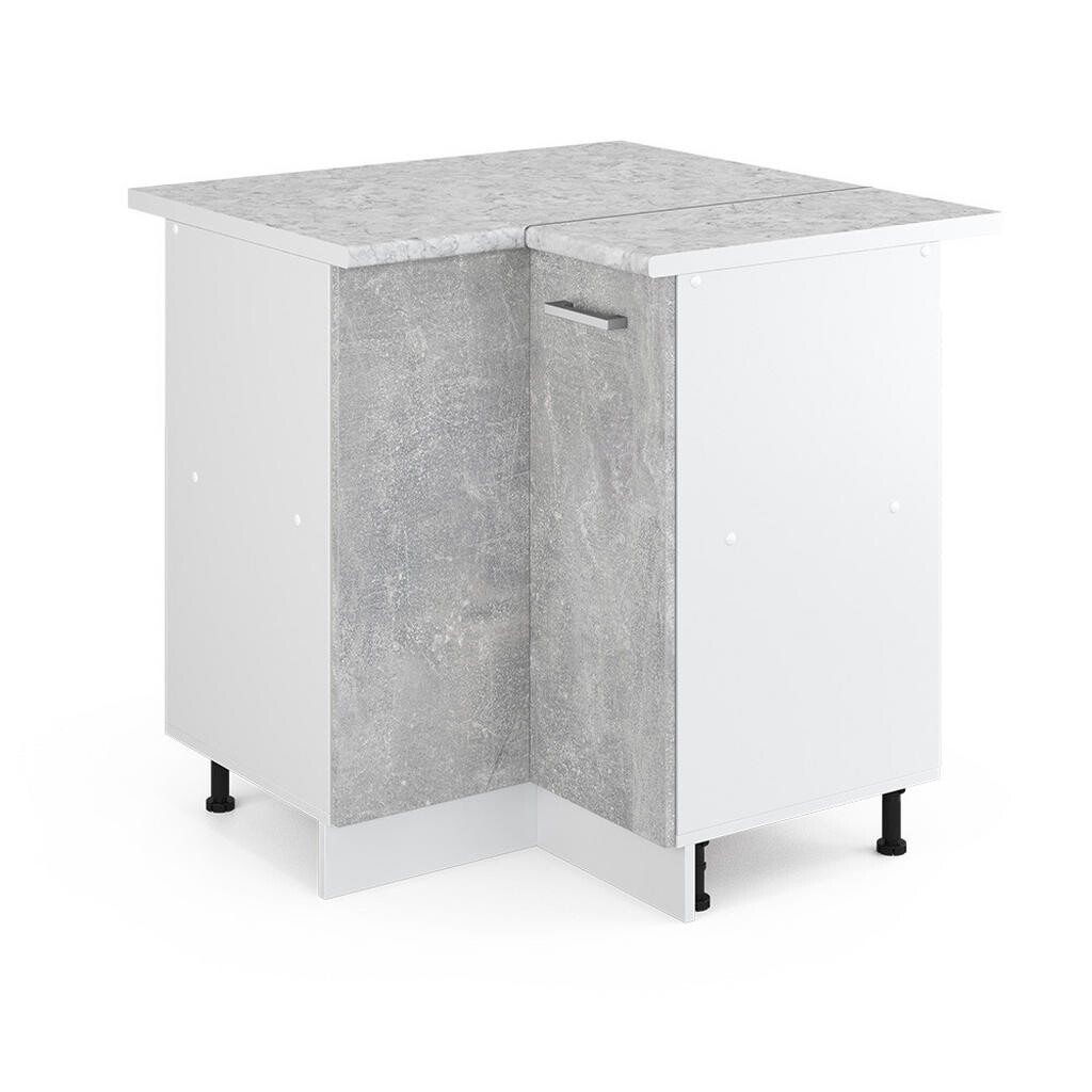 Vicco UNIVERZÁLNÍ ROHOVÁ SKŘÍŇ R-Line Beton 75.6 cm s dvířky, s pracovní deskou