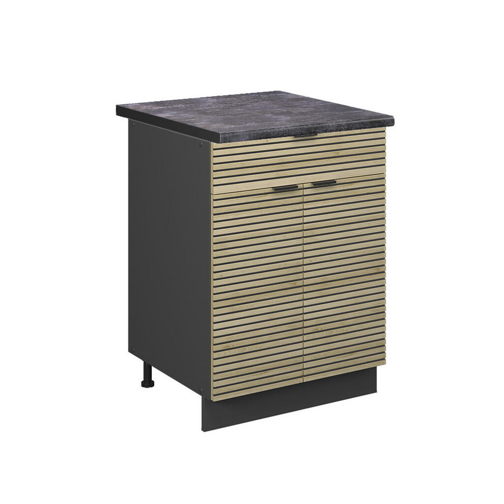 Vicco SPODNÍ SKŘÍŇKA KUCHYŇSKÉ LINKY Fame-Line Dubový panel 60 cm se zásuvkou, PD Antracit