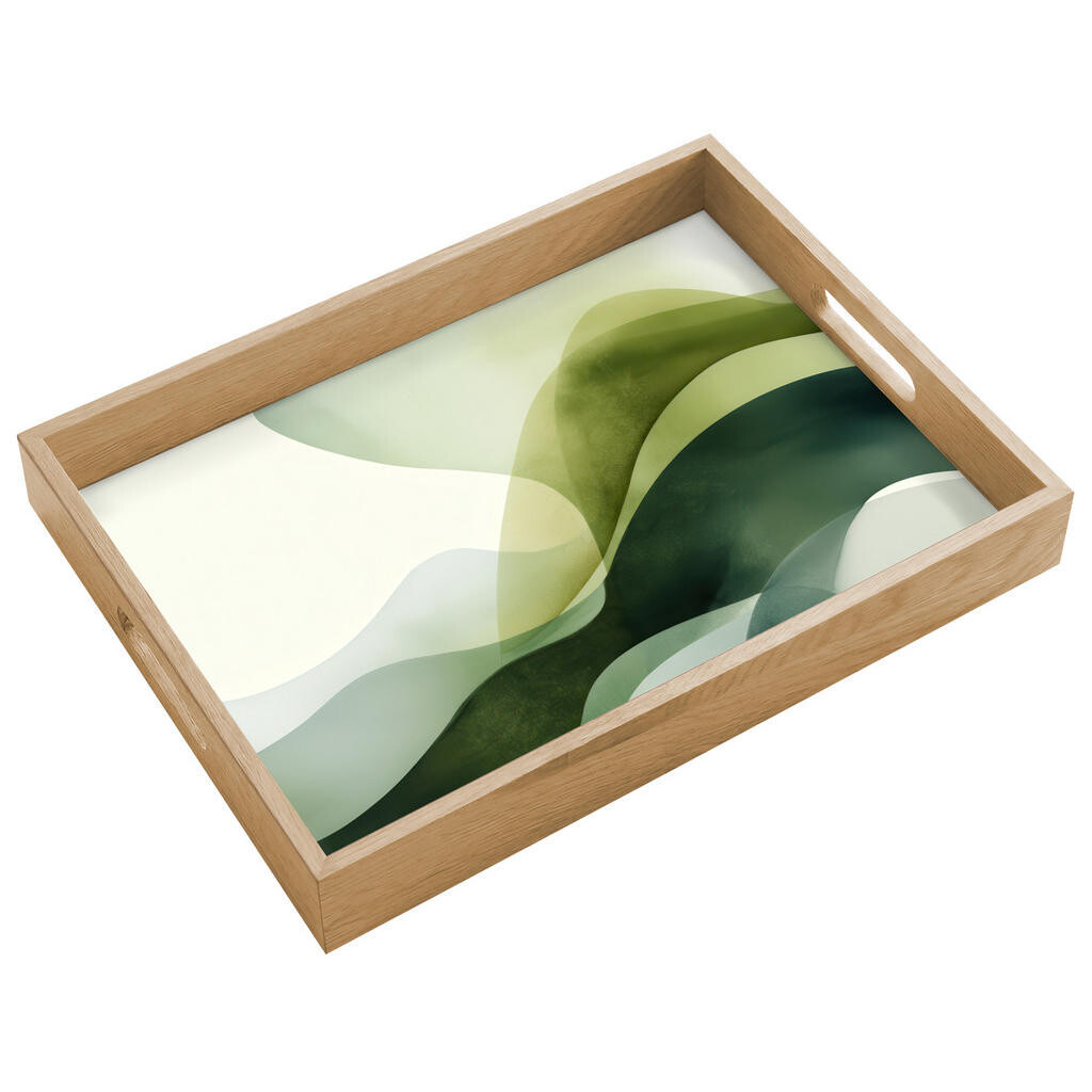 OnlyWow SERVÍROVACÍ PODNOS Vlny - abstraktní - světle zelená - ornamentální 40x30 cm