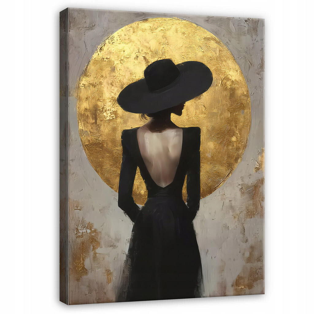 Wallarena NÁSTĚNNÉ DÍLO Žena Klobouk Abstraktní Loft 120x80