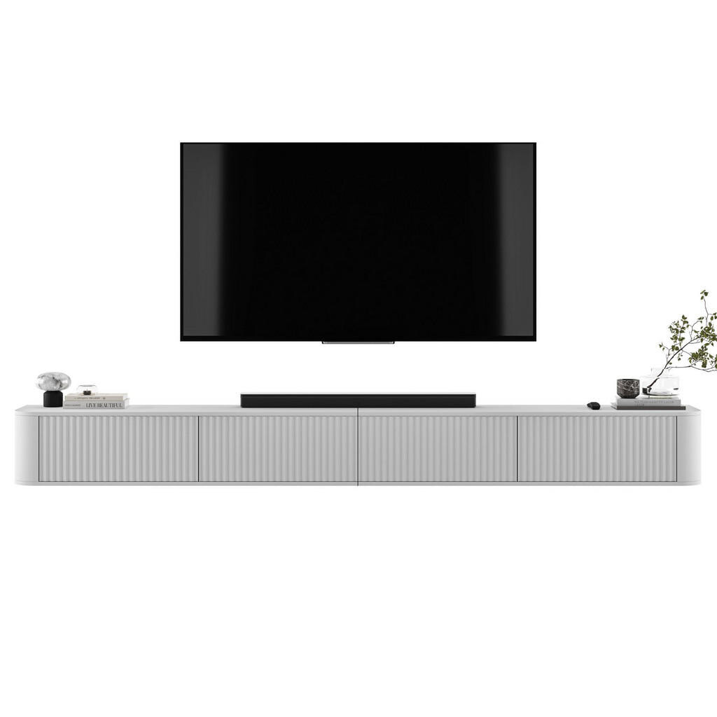 Meble Lindner TV stolek Aurora, sada 2 kusů, matná bílá, 280 cm