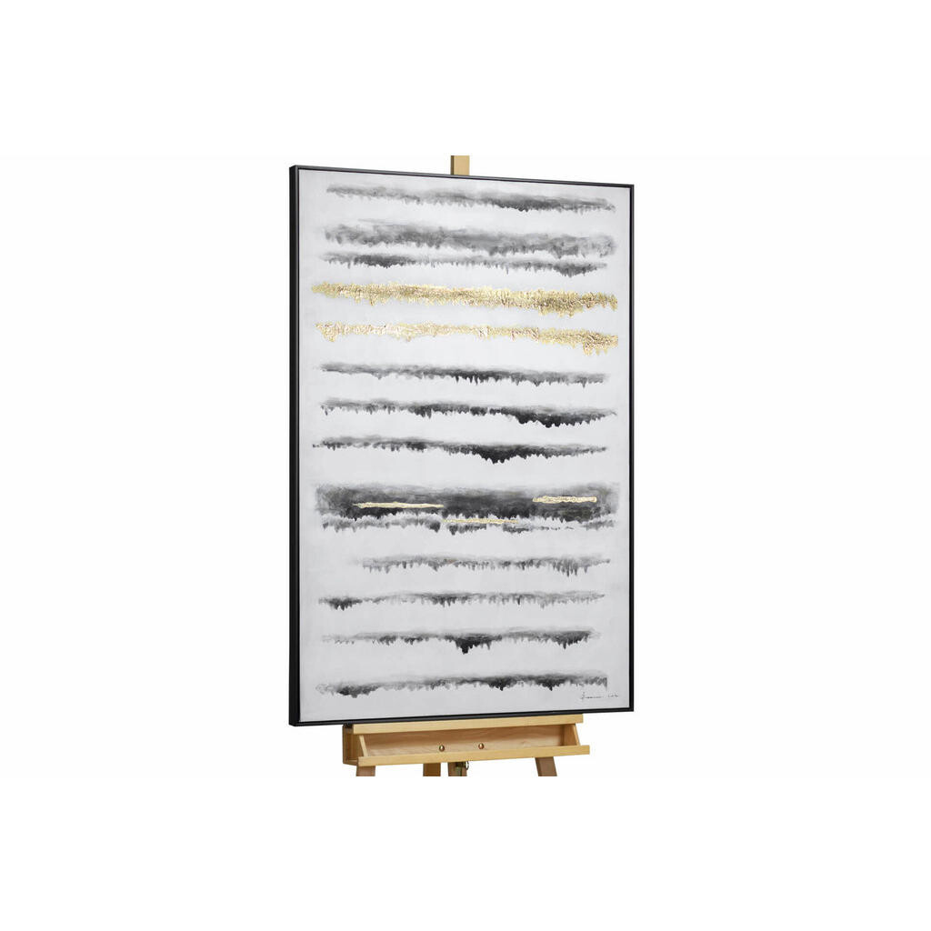 KUNSTLOFT RUČNĚ MALOVANÝ AKRYLOVÝ OBRAZ ŠEDÝ/ČERNÝ, 83/123 CM