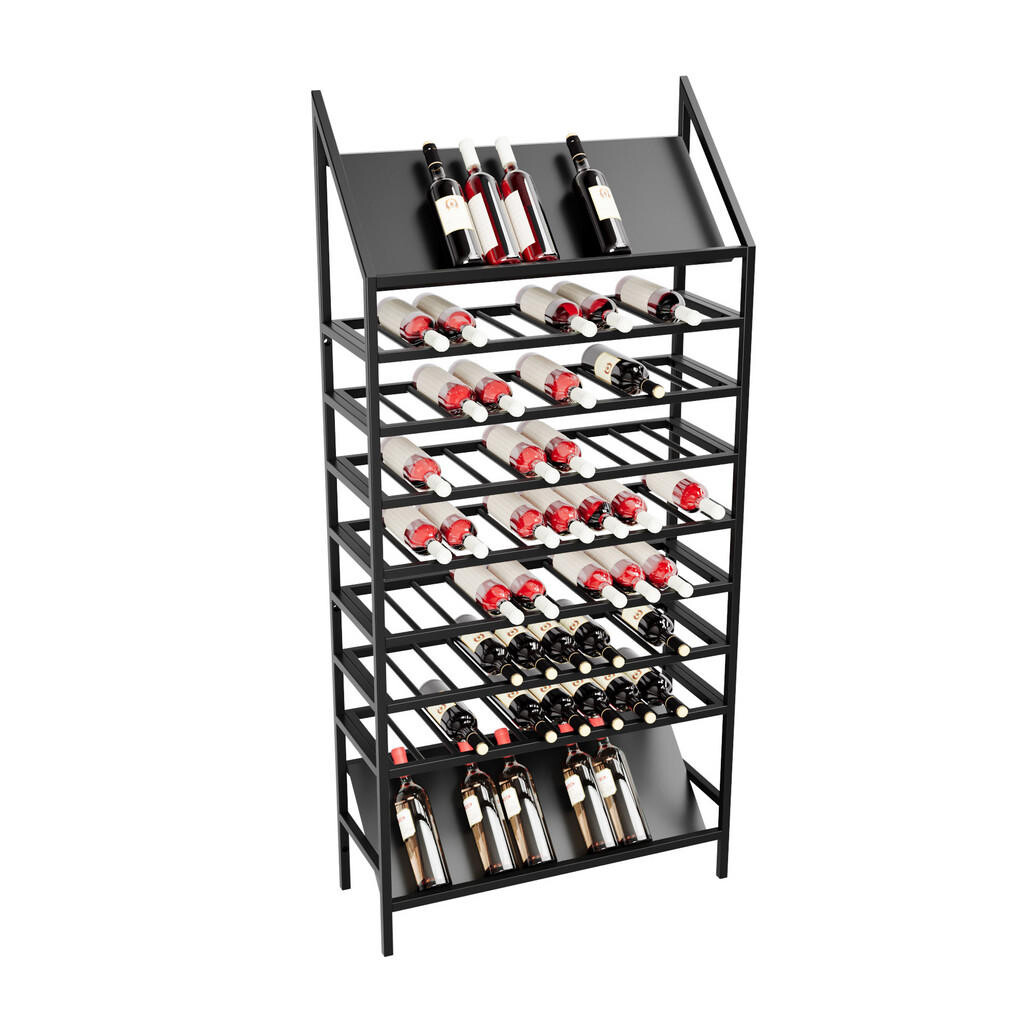 Metalo Pro KOVOVÝ STOJAN NA VÍNO Burgundy na 90 lahví černá 170/80/30 cm