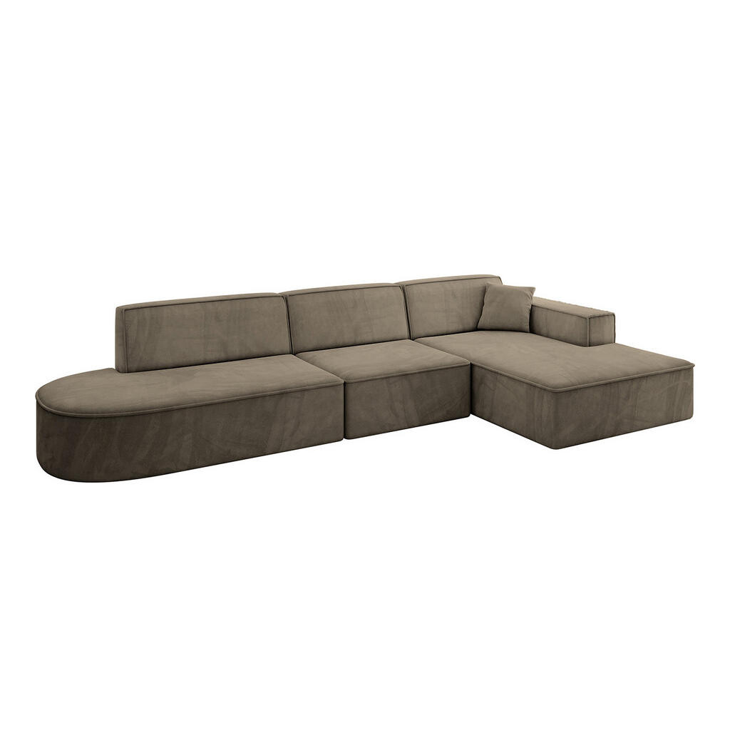 ALTDECOR ROHOVÁ SEDACÍ SOUPRAVA s otomanem vpravo IREA-L2-v4 – 328 × 171 × 79 cm, hnědá