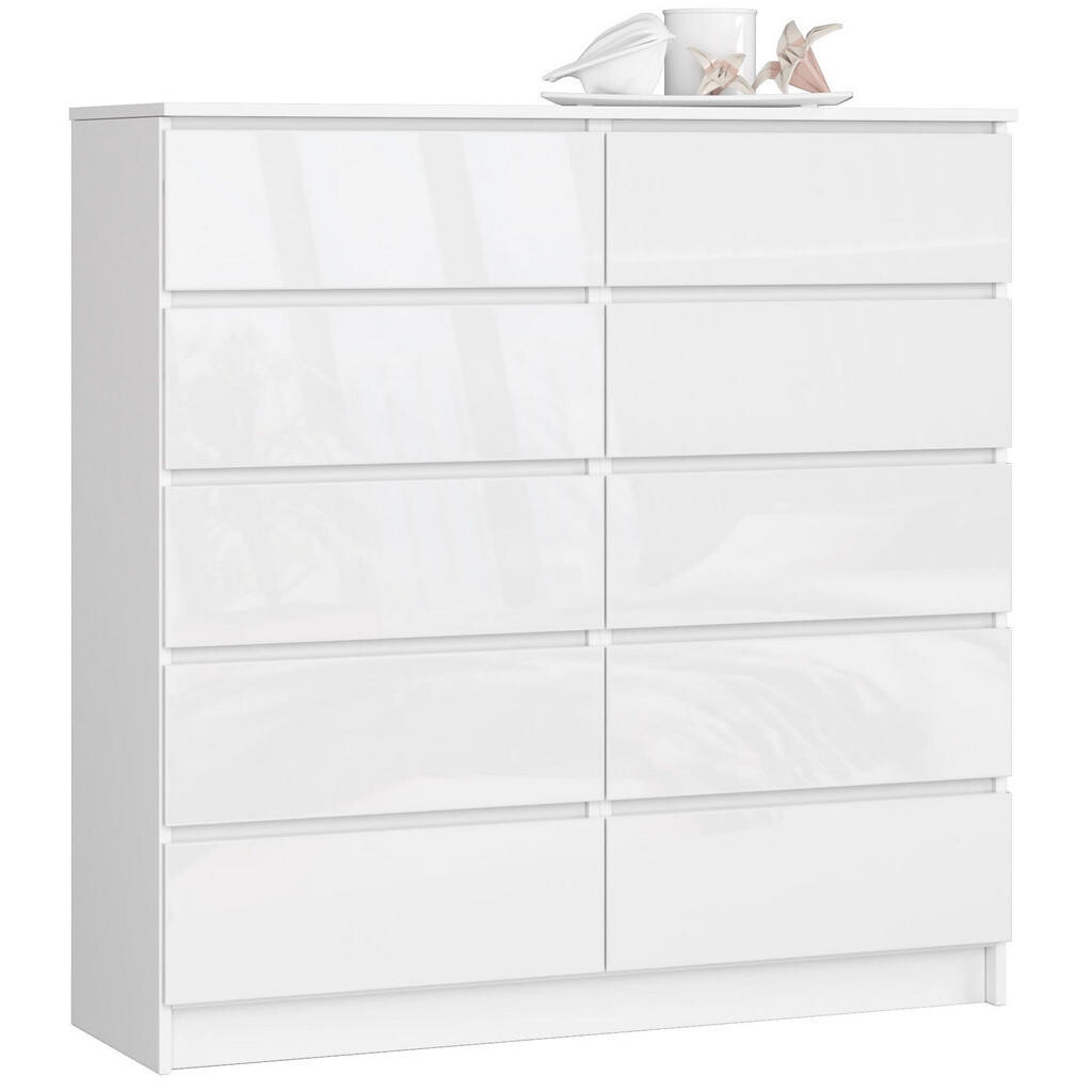 RAUMHIRSCH FURNITURE KOMODA bílá, bílá lesklá 121/120/40