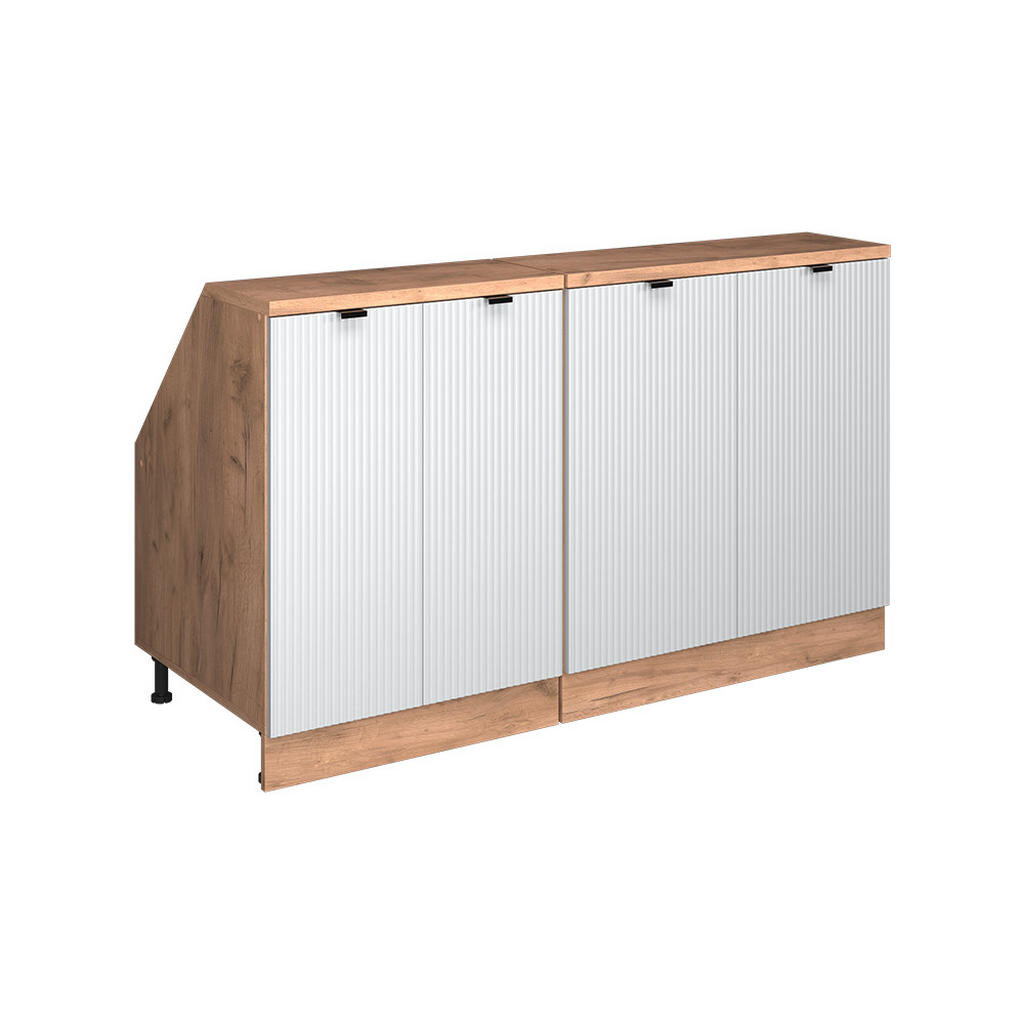 Vicco SADA SKŘÍNÍ PRO ŠIKMOU STŘECHU Rion Bílé zvlnění 140 cm Sada 2 korpusů skříně hloubka 60 cm